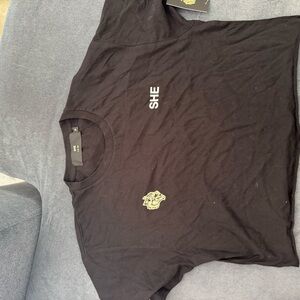 Darc Sport Black Crop Top with SHE Design